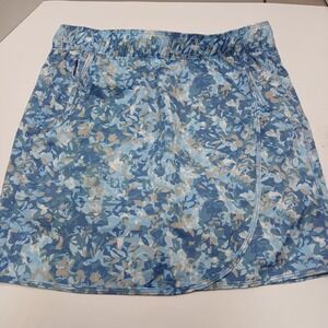 North River Outfitters Skort Blue Floral/leaf Pattern Small, pockets